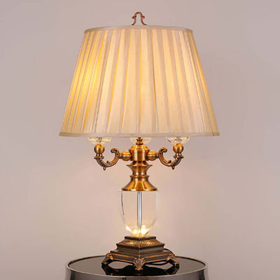 Lampe de table de luxe en alliage de zinc et cristal à 1 lumière, style européen 