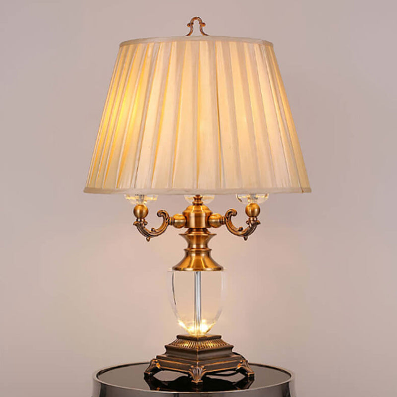 Lampe de table de luxe en alliage de zinc et cristal à 1 lumière, style européen 
