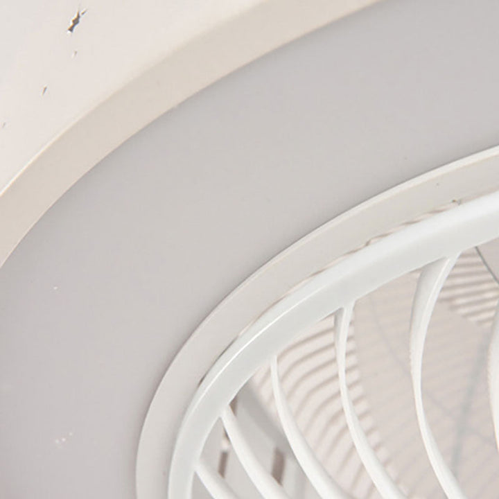 Moderne, minimalistische, einfarbige LED-Deckenventilatorleuchte aus Eisen und Kupfer
