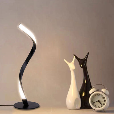 Modern Minimalist Aluminum Spiral Strip LED Table Lamp For Home Office