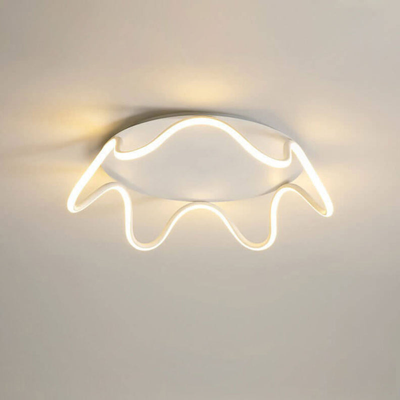 Modern Simple Crown Aluminum LED Flush Mount Ceiling Light