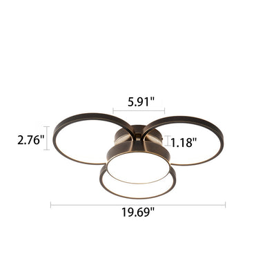 Modern Minimalist Full Copper Acrylic LED Flush Mount Ceiling Light