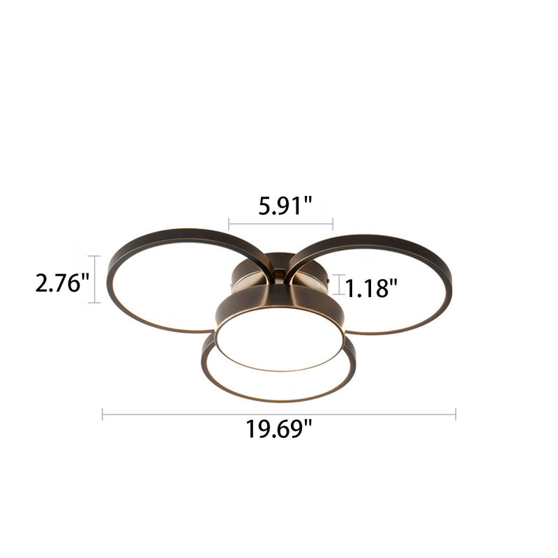 Modern Minimalist Full Copper Acrylic LED Flush Mount Ceiling Light