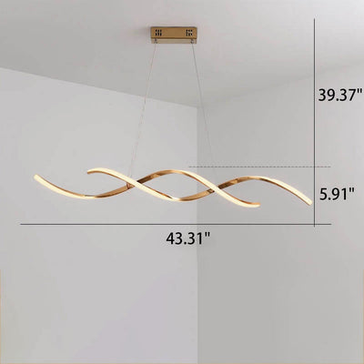 Modern Minimalist Strip Curve Island Light LED Chandelier