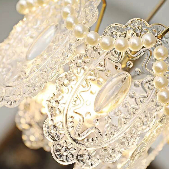 French Light Luxury Hardware Lampe suspendue à 1 lumière en verre 