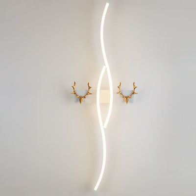 Applique Murale LED Nordic Light Luxury Strip Curve Antler 