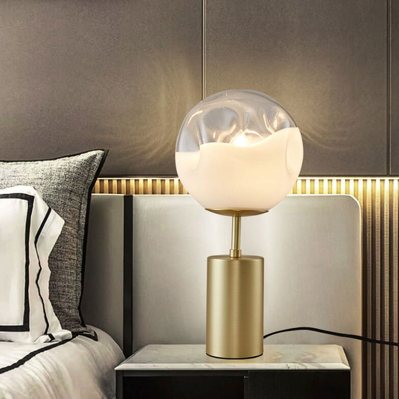 Modern Minimalist Creative Convex Glass Spherical Lamp Shade 1-Light Table Lamp