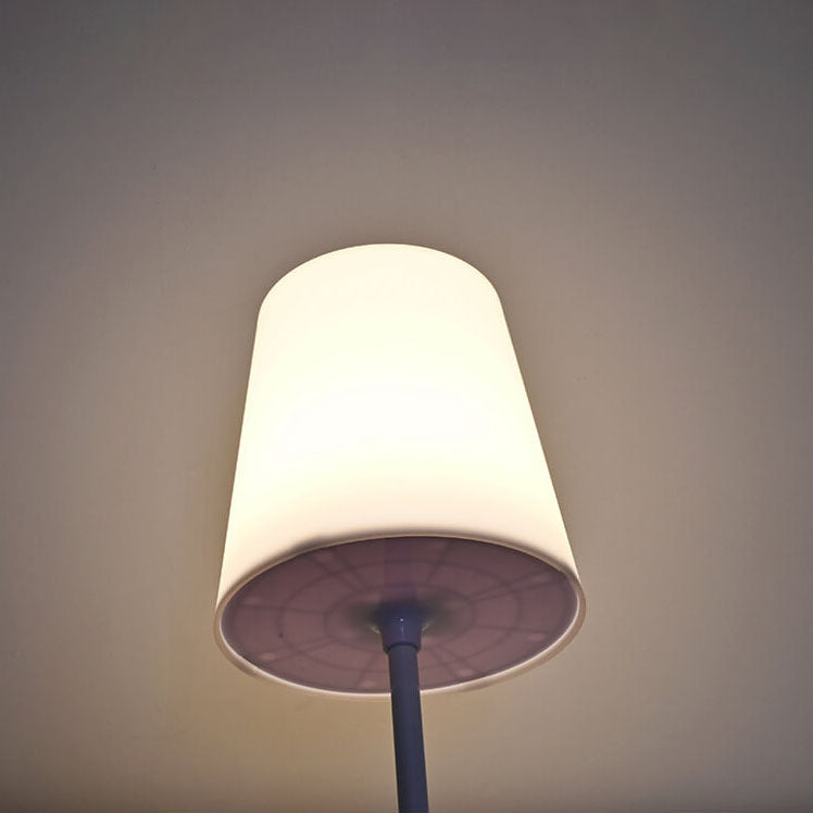 Lampe de table LED rechargeable USB avec télécommande tactile champignon blanc pur moderne 