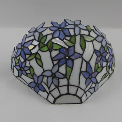 Vintage Tiffany Flower Stained Glass Bowl 1-Light Wall Sconce Lamp