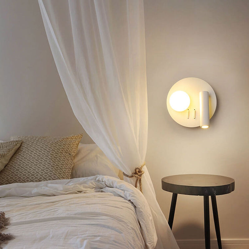 Nordic Minimalist Round/Square Acrylic Iron LED Reading Wall Sconce Lamp