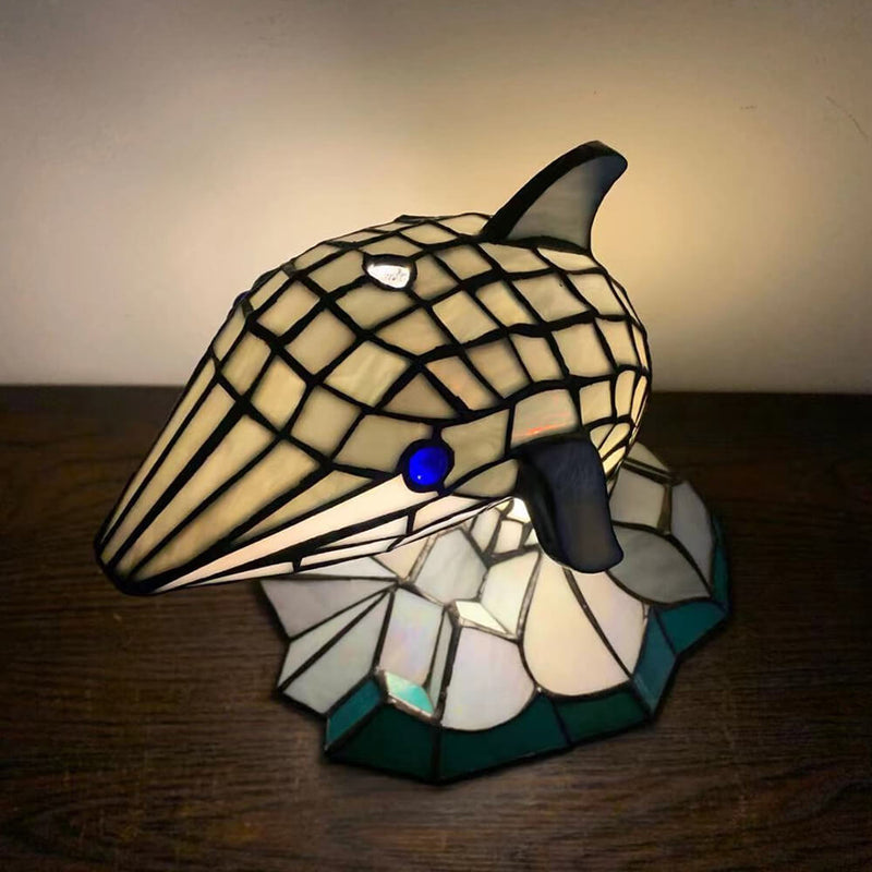 Tiffany Kreative Tier Buntglas 1-Licht Dekorative Tischlampe 