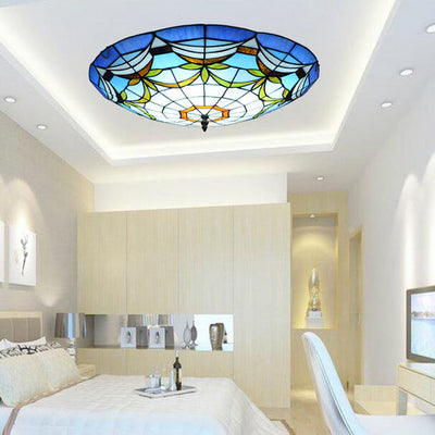 Vidrieras europeas Tiffany redondas con varios diseños de patrones 2/3 luces de montaje empotrado 