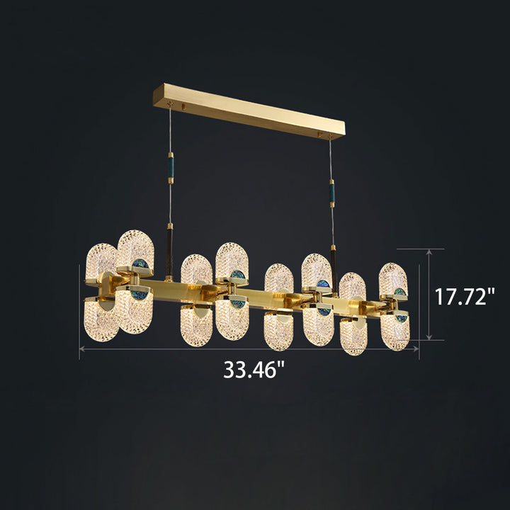 Lustre LED en cuivre massif rond moderne de luxe léger 