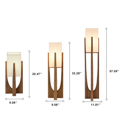 Modern Fabric Solid Wood 1-Light Standing Floor Lamps