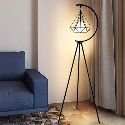 Modern Iron Diamond Cage 1-Light LED Standing Floor Lamps