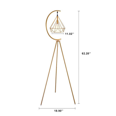 Modern Iron Diamond Cage 1-Light LED Standing Floor Lamps