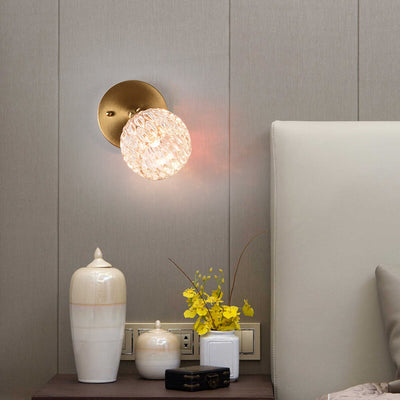 Modern 1-Light Glass Globe Armed Sconce Lamp 4 Design