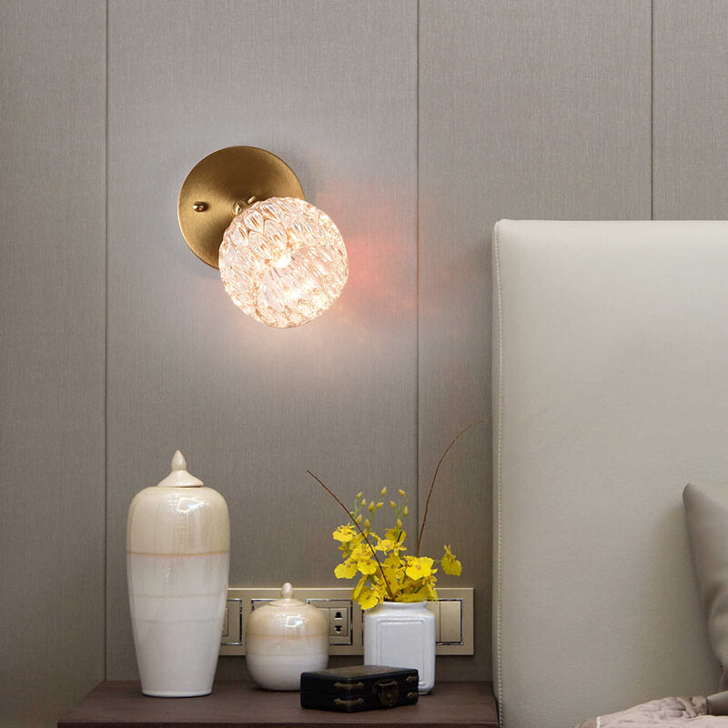 Modern 1-Light Glass Globe Armed Sconce Lamp 4 Design