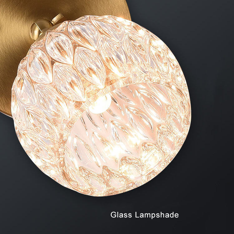 Modern 1-Light Glass Globe Armed Sconce Lamp 4 Design