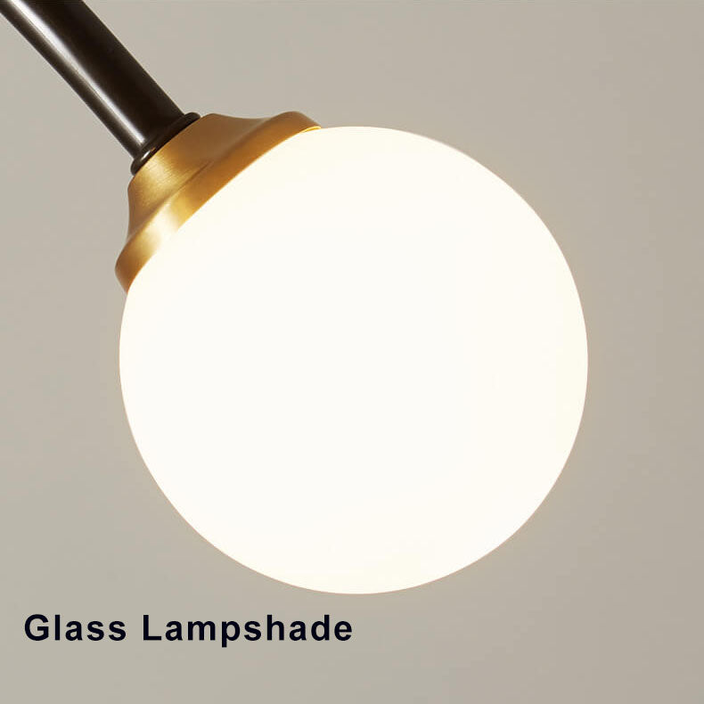 Minimalistische Glaskugel 2-Licht C-förmige Deckenleuchte 