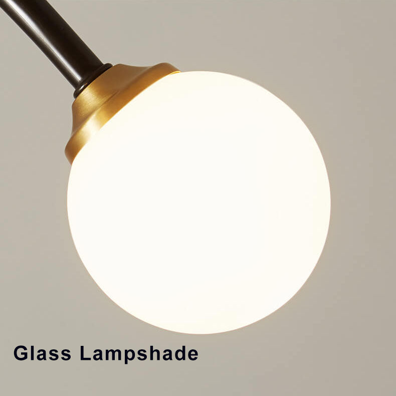 Minimalist Glass Ball 2-Light C Shape Semi-Flush Mount Lighting