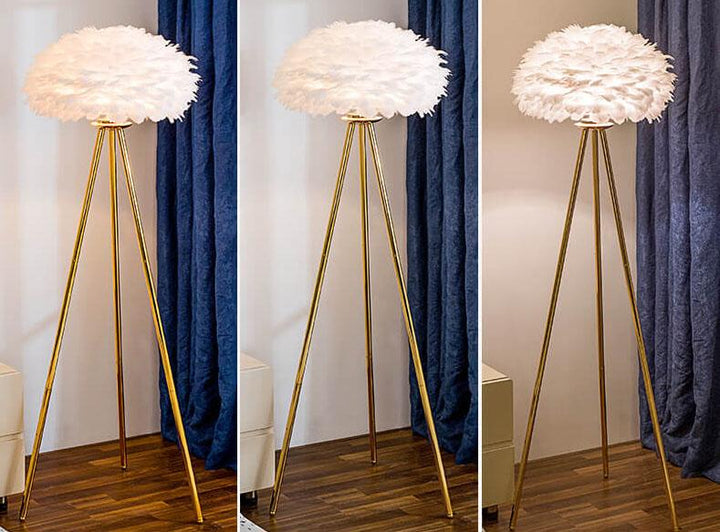 Lampe de sol moderne à globe à 1 lumière Feather 