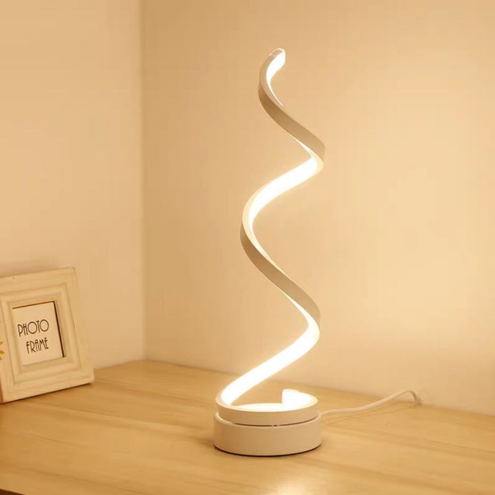 Lampes de table LED 1 lumière avec abat-jour en spirale 