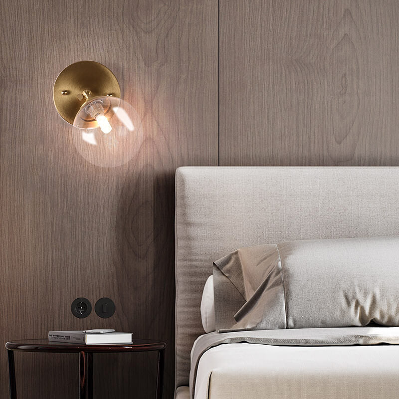 Modern 1-Light Glass Globe Armed Sconce Lamp 4 Design