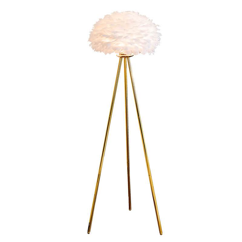 Modern Feather 1-Light Globe Standing Floor Lamp