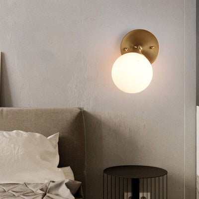 Modern 1-Light Glass Globe Armed Sconce Lamp 4 Design