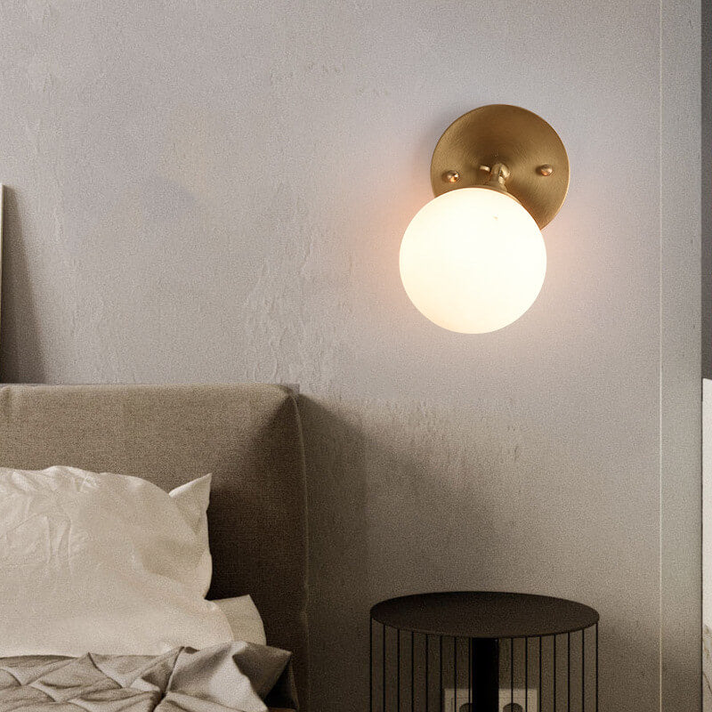 Modern 1-Light Glass Globe Armed Sconce Lamp 4 Design