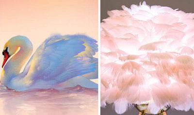 Modern Swan Feather 1-Light Globe Standing Table Lamp