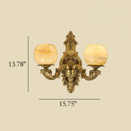 European Decorative Jade 1/2-Light Wall Sconce Lamp
