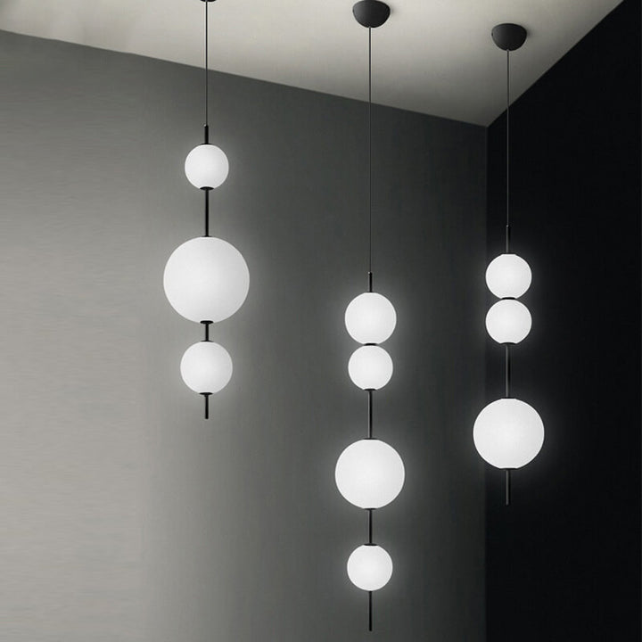 Lampe suspendue LED à boule de verre créative minimaliste moderne 