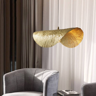 Golden Lotus Leaf Shaped Pendant 1-Light Pendant Light