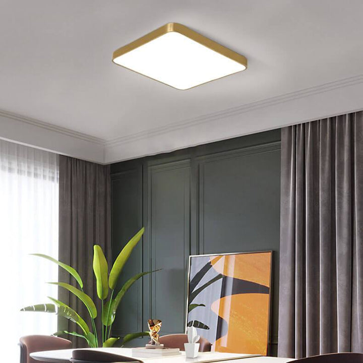 Simple Square 1-Light LED 3 Color Changeable Flush Mount Lighting