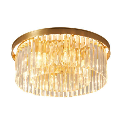 Modern Crystal 1-Light Circle Flush Mount Lighting