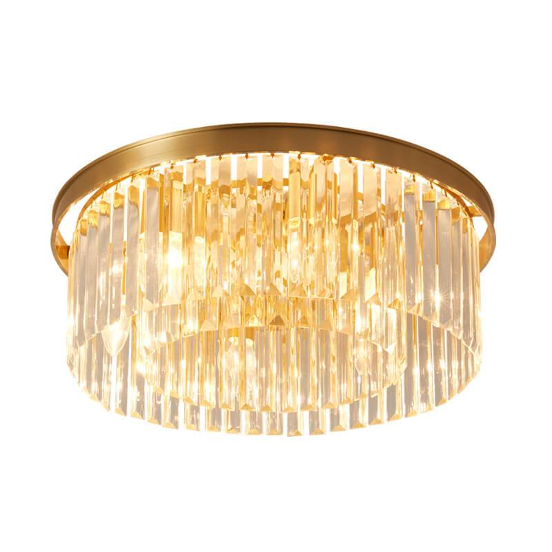 Modern Crystal 1-Light Circle Flush Mount Lighting