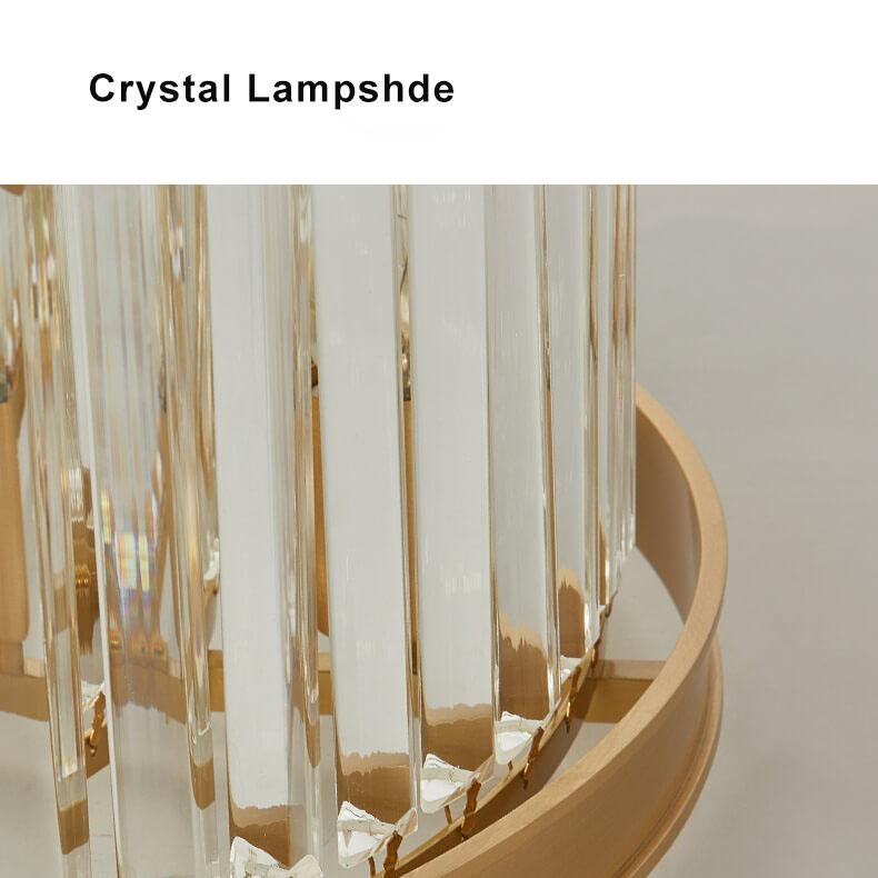 Modern Crystal 1-Light Circle Flush Mount Lighting