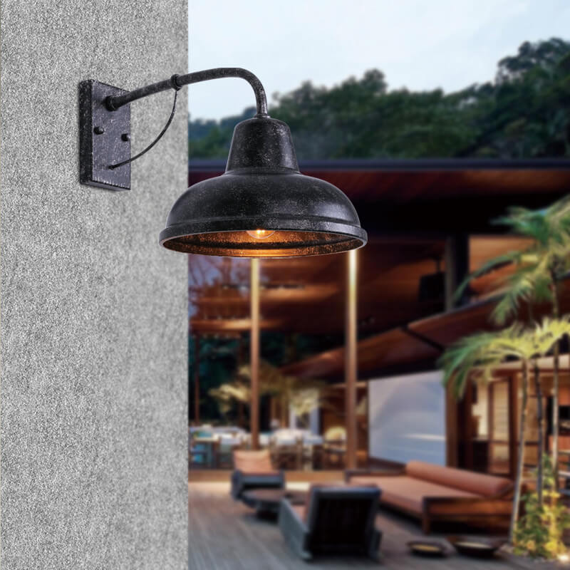 Industrial 1-Light Gooseneck Outdoor Wall Lighting