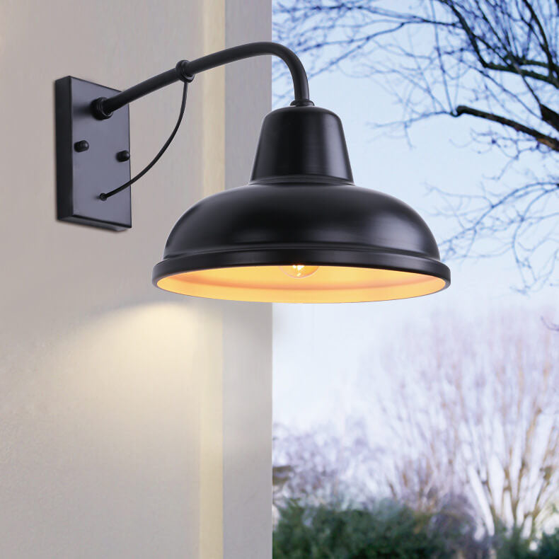 Industrial 1-Light Gooseneck Outdoor Wall Lighting