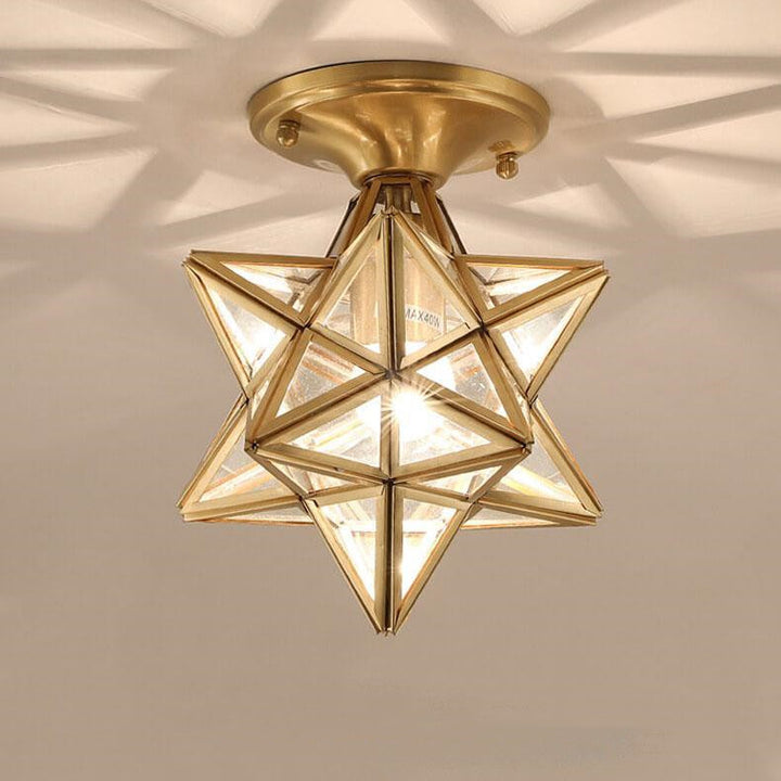 Moderne 1-Licht Stern Pentagramm geformte Semi-Flush Deckenleuchte 