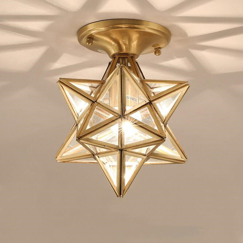 Éclairage semi-encastré moderne à 1 lumière en forme de pentagramme étoilé 