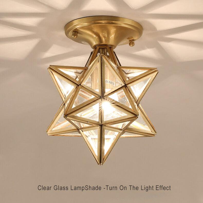 Moderne 1-Licht Stern Pentagramm geformte Semi-Flush Deckenleuchte 