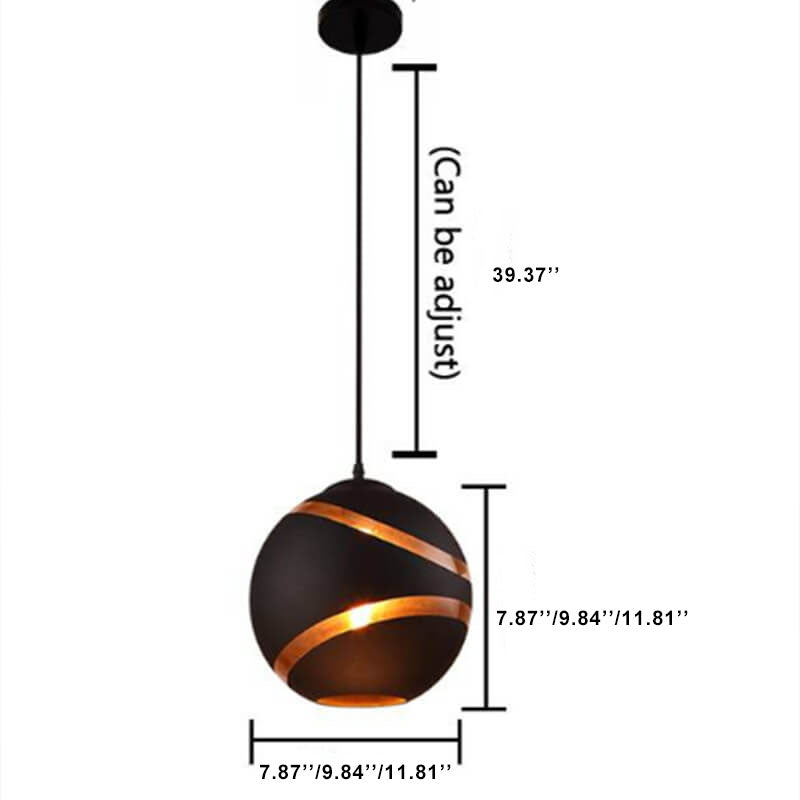 Modern Stripe Glass 1-Light Globe Pendant Light