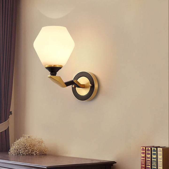 Geometric Shade 1-Light Armed Sconce Lamp