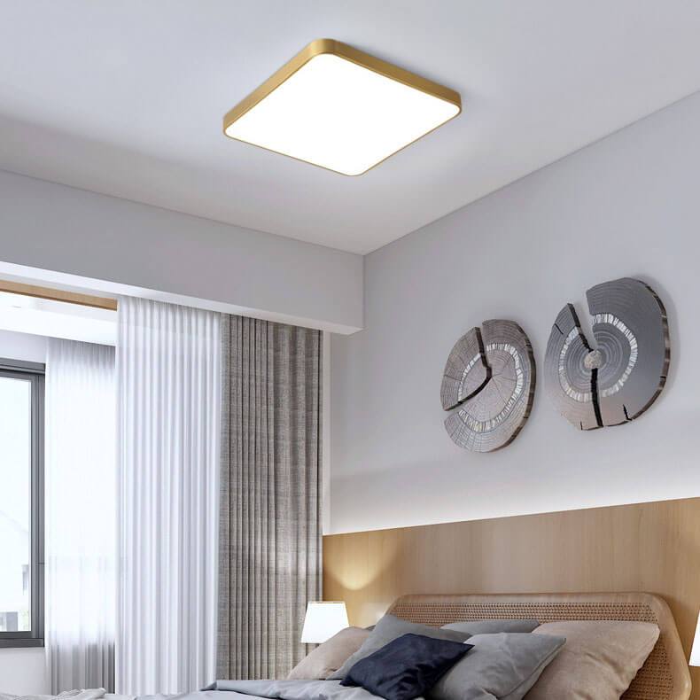 Simple Square 1-Light LED 3 Color Changeable Flush Mount Lighting
