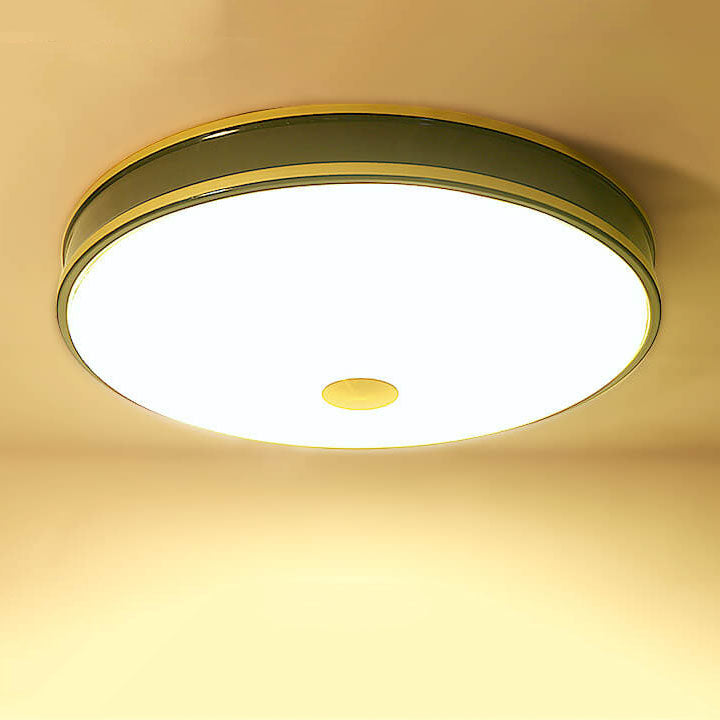 Retro Round Circle Iron  1-Light LED Flush Mount Ceiling Light
