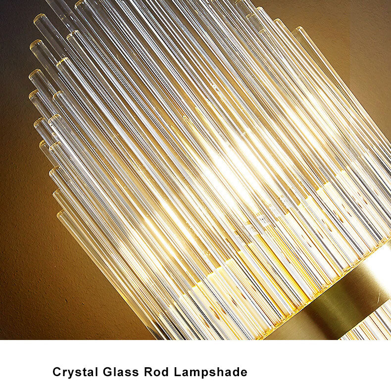 Modern Crystal Tubular 2-Light Wall Sconce Lamp