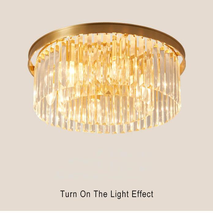 Modern Crystal 1-Light Circle Flush Mount Lighting